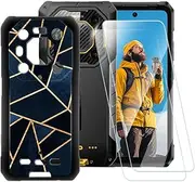 ESACMOT Classic Stripes Case Compatible with Ulefone Armor 26 Ultra Walkie-Talkie + [2 Pack] Screen Protector Tempered Glass, Shockproof Case Cover (6.78 inch)