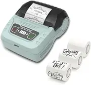 Bluetooth Portable Thermal Printer for Small Business, Address, Logo, Clothing, Mailing, Sticker Printer for Phones & PC, Plus Three Rolls of White Labels – Includes 690 Labels (Green)