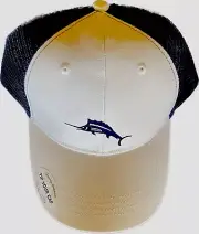 BEAUTY/Tommy Bahama/Blue Marlin Logo/ Tip Your Cap/White/Blue Mesh Snapback/NWT