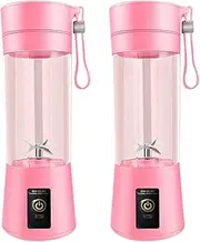 2X Blender Mini Blender for Shakes and Smoothies Rechargeable USB 380Ml Traveling Fruit Juicer Cup with 6 Blades