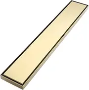 Decaura Long Shower Grate Stainless Steel Floor Drain Waste (Brushed Gold-Tile Insert, 900 * 100,Outlet￠80 mm)