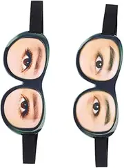 ORFOFE 2Pcs Funny Eye Mask Soft Adjustable Sleeping Masks for Women Light Blocking Eye Covers with Humorous Print for Travel Parties Meditation