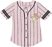 [Looney Tunes] Ladies Baseball Jersey - Lola Bunny, Tweety, Bugs and Taz Mesh Button Down Baseball Jersey
