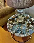 Wild Agate Stone Coffee Table Round Side & End Table Top Hallway Decor Furniture