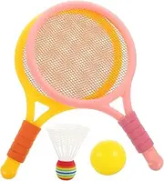 GOOHOCHY 1Set Portable Mesh Badminton Racket for Lightweight Training with Rackets Balls for Indoor and Outdoor Present