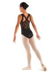 Elegant Girls Kids Children's Leotard With Lace Cross Strapped Back by DANSHUZ