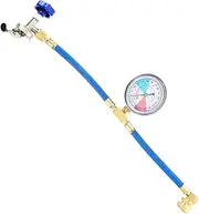 MUCKLILY Complete Car Air Conditioner Gas Hose Kit Refrigerant Filling Tube with Gauge Ac Recharge Hose for Home Shop Use