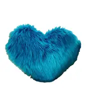Heart Shaped Artificial Wool Fur Soft Plush Cushion Cover Ver 10 Cushions & Decorative Pillows