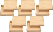 Set of 5 [A] 8.5 inch Wood Grain Shokado Rubber Wood (Lid Ura Cream) [10.2 x 10.2 x 2.4 inches (26 x 26 x 6 cm) | Shokado Bento