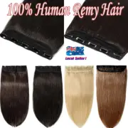 AAAAAAA+ Clip in Human Hair Extensions ONE PIECE Weft 100% Real Remy Hair Blonde
