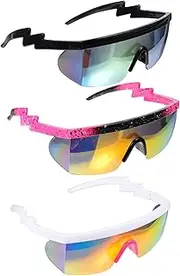MUSISALY Men and Womens Trendy Es Retro Cycling Glasses Riding Sunglasses Sports Eyewear 3pcs Set