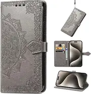 Compatible with Tecno Camon 20 Premier 5G Case,Compatible with Tecno Camon 20 Premier 5G CK9n Wallet Card Slot Flip Magnetic Clasp Stand Cover Grey