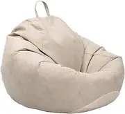 UYSOFRCV Stuffed Bean Bag Slipcover No Filling, Waterproof Bean Bag Chairs Sofa Cover Seat Recliner Outdoor and Indoor Lazy Lounger for Adults and Kids,Beige,75 * 95cm