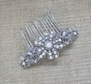 silver tone hair comb bridal wedding crystal rhinestone hair accessories ha4751