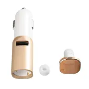 Car bluetooth Wireless Hands Free Earphone 5V Car Charge bluetooth Car Kit 25 PINK