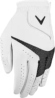 Callaway Golf Weather Spann Premium Synthetic Golf Glove (White, 2-Pack, Standard, Medium, Worn on Right Hand)