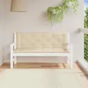 2 PCS Garden Bench Cushions Outdoor Sofa Seat Cushion With Soft Filling Beige