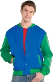 Blue/Green Varsity Jacket Mens Halloween Costume One Size Zack Morris 90's