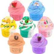 Cloud Slime Kit 7 Pack, with Peachybbies Rainbow Lemon Coffee Slime Charms, DIY