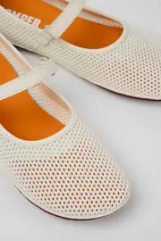 Right White TENCEL® Lyocell and leather shoes for women