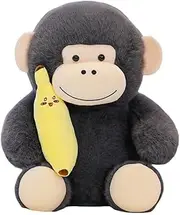 Banana Gorilla Plush Cute Gorilla Plushies Hugging Plush Pillow Monkey Stuffed Animal, Grey (20cm (0.15kg))