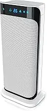 Fan heater with remote control - ceramic fan heater bathroom energy-saving, quiet - quick heater with oscillation function - 2 x heat settings - timer - heating heater - GS certified