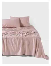 [Linen House] Surf Wash Sheet Set In Dusty Rose