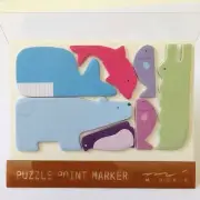 Puzzle Point Marker- Whale Polar Bear Dolphin Penguin Crocodile - Midori Japan