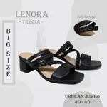 HITAM LENORA 高跟鞋 TRECIA 大碼 40-45 女式派對涼鞋編織帶高跟鞋 5 厘米加大碼大號原裝 AL