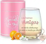 Yalucky Regalos para Mujer Amiga, Vaso de Vidrio 480 ml, Regalos de Cumpleaños para Mujer, Llaveros para Mujeres, Regalo de Graduación y Navidad para la Mejor Amiga Friendship Gifts for Women