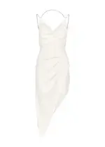 Alice + Olivia Coral Embellished Satin-jersey Midi Dress - Off White - 8 (UK12 / M) 8 (UK12 / M)
