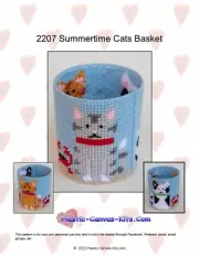 Summertime Cats Basket-Plastic Canvas Pattern or Kit