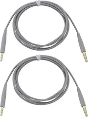 Create idea 2Pcs 3.5mm Male Jack to 2.5mm Male Stereo Jack Cord Replacement Headphone Audio Cable Compatible with B-O-S-E QC35/QC35 II/QC25/OE2 (Gray)