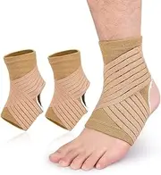 1 Pair Ankle Support Brace,Adjustable Ankle Compression Sleeve with Stabilizer Wraps,Ankle Bandages Protectors for Sports,Sprained Ankle,Plantar Fasciitis,Achilles Tendonitis,Joint Pain