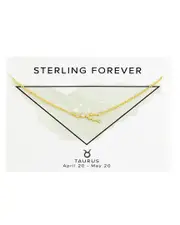 Sterling Forever 14K Plated CZ Taurus Delicate Constellation Necklace