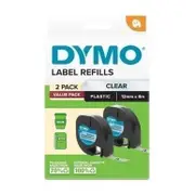 Dymo LetraTag Plastic Tape Colour Pack - 2 Pack for Label Makers