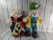NWT Build A Bear Alice In Wonderland Lot Queen of Hearts & Mad Hatter - Retired