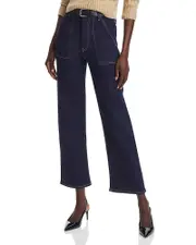 Frame The Trapunto High Rise Straight Ankle Jeans in Stargirl 28
