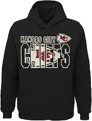 Outerstuff NFL Kansas City Chiefs Black Kids Youth 8-20 Official Team Game Touchdown Performance Primary Logo Pullover Hoodie