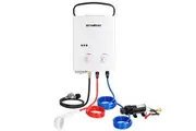 Camplux 6L Portable Gas Water Heater System with 6L Water Pump Kit - White
