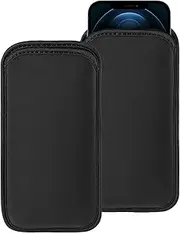 2 PCs Neoprene Cell Phone Sleeve Phone Pouch Compatible for Apple iPhone 15 14 Pro Max Galaxy S24 S23 Ultra S24+ S23 FE A55 A54 A15 A14 OnePlus 12 12R Pixel 8 7 Pro Nokia G310 (Medium, Black)