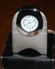 Parker Lane Quartz Miniature Clock - Silver Tone