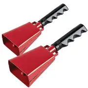 2 Pack 7 Inch Steel Cowbell Noise Maker with Handles for Sports Football Games