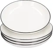 Ceramic Dinner Plates Set, 8 Inch Round Porcelain Plates Microwave Dishwasher Safe, Salad Steak Plates for Kitchen Dining