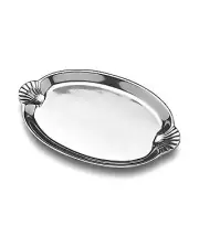 Wilton Armetale Sea Life Scallop Handled Oval Serving Tray, 10.75-Inch-by 16....