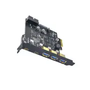 PCI-E to USB3.0 GEN1 Expansion Card 5 Ports 19 Pin Connector 2xType C 3xType A j