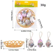 GGP Hamper Five Sets Of Six Each Easter Egg Hanging Ornament Set With Creative Woven Basket Festive Decor For Home Scenes