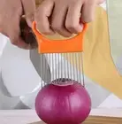 1 PC Onion Holder Tomato Cutter Meat Slicer Stainless Steel Kitchen Holder