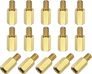 sourcing map 15Pcs Male to Female Thread Spacer Screws, M5 x 12mm + 7mm Brass Hex Standoff Screws PCB Motherboard for Drone Quadcopter, Computer and Circuit Board