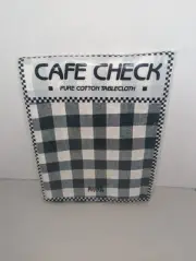 Bardwil Cafe Check Black/White Checkerboard 60"x84" Oval 100% Cotton Tablecloth